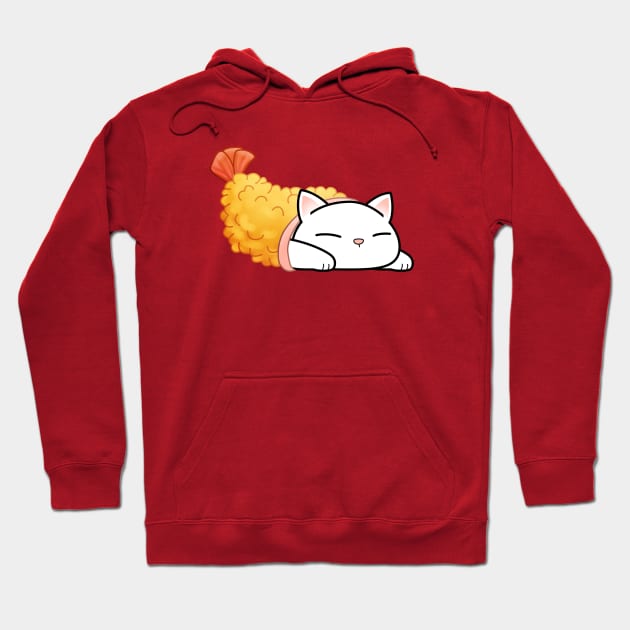 Chubby Cat Shrimp Tempura Hoodie by Takeda_Art